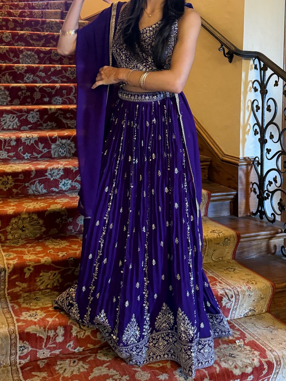 Embellished Royal Purple Lehenga Set